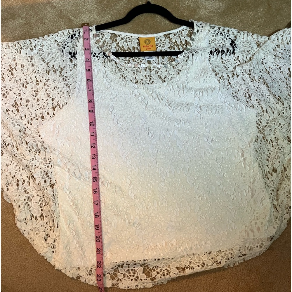 Ruby Road XLP NWOT off white lace poncho with full tank